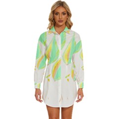 Leaves Design T- Shirtleaves T- Shirt (3) Womens Long Sleeve Shirt Dress