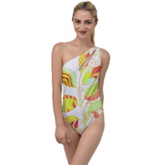 Leaves Design T- Shirtleaves T- Shirt To One Side Swimsuit by maxcute