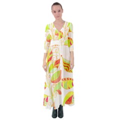 Leaves Design T- Shirtleaves T- Shirt Button Up Maxi Dress by maxcute