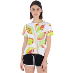 Leaves Design T- Shirtleaves T- Shirt Open Back Sport Tee by maxcute