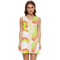 Leaves Design T- Shirtleaves T- Shirt Tiered Sleeveless Mini Dress by maxcute