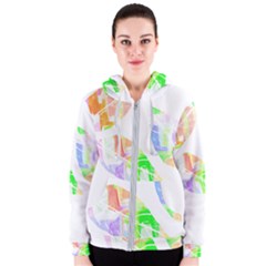 Leaves Silhouette Art T- Shirt Delicate Abstract Pastel Coloured Leaves Silhouette Art T- Shirt Women s Zipper Hoodie