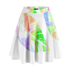 Leaves Silhouette Art T- Shirt Delicate Abstract Pastel Coloured Leaves Silhouette Art T- Shirt High Waist Skirt by maxcute