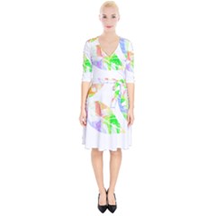 Leaves Silhouette Art T- Shirt Delicate Abstract Pastel Coloured Leaves Silhouette Art T- Shirt Wrap Up Cocktail Dress by maxcute