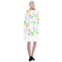 Leaves Silhouette Art T- Shirt Delicate Abstract Pastel Coloured Leaves Silhouette Art T- Shirt Long Sleeve Velvet Front Wrap Dress View2