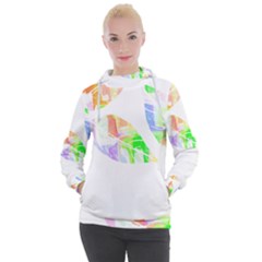 Leaves Silhouette Art T- Shirt Delicate Abstract Pastel Coloured Leaves Silhouette Art T- Shirt Women s Hooded Pullover by maxcute