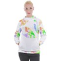 Leaves Silhouette Art T- Shirt Delicate Abstract Pastel Coloured Leaves Silhouette Art T- Shirt Women s Hooded Pullover View1