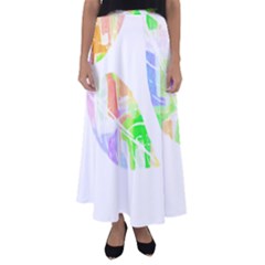 Leaves Silhouette Art T- Shirt Delicate Abstract Pastel Coloured Leaves Silhouette Art T- Shirt Flared Maxi Skirt by maxcute