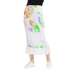 Leaves Silhouette Art T- Shirt Delicate Abstract Pastel Coloured Leaves Silhouette Art T- Shirt Maxi Fishtail Chiffon Skirt by maxcute