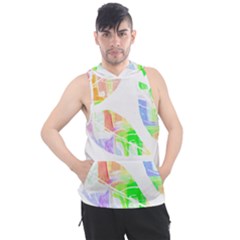 Leaves Silhouette Art T- Shirt Delicate Abstract Pastel Coloured Leaves Silhouette Art T- Shirt Men s Sleeveless Hoodie by maxcute