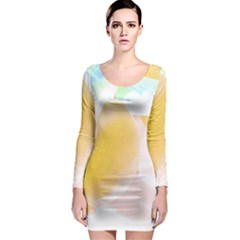 Lemon T- Shirt Yellow Lemon Hanging On A Tree Real Photograph T- Shirt Long Sleeve Bodycon Dress by maxcute