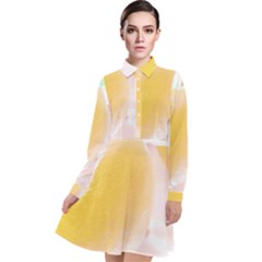 Lemon T- Shirt Yellow Lemon Hanging On A Tree Real Photograph T- Shirt Long Sleeve Chiffon Shirt Dress by maxcute