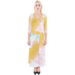 Lemon T- Shirt Yellow Lemon Hanging On A Tree Real Photograph T- Shirt Quarter Sleeve Wrap Maxi Dress by maxcute