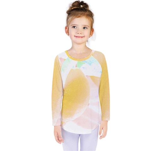 Lemon T- Shirt Yellow Lemon Hanging On A Tree Real Photograph T- Shirt Kids  Long Sleeve Tee by maxcute