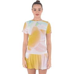 Lemon T- Shirt Yellow Lemon Hanging On A Tree Real Photograph T- Shirt Drop Hem Mini Chiffon Dress by maxcute