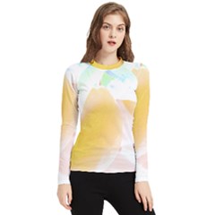 Lemon T- Shirt Yellow Lemon Hanging On A Tree Real Photograph T- Shirt Women s Long Sleeve Rash Guard by maxcute