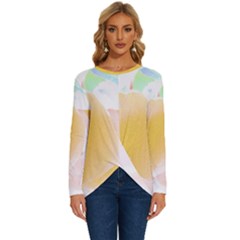 Lemon T- Shirt Yellow Lemon Hanging On A Tree Real Photograph T- Shirt Long Sleeve Crew Neck Pullover Top