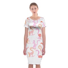 Lemur T- Shirt Lemur Pattern T- Shirt Classic Short Sleeve Midi Dress by maxcute