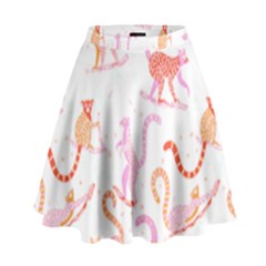 Lemur T- Shirt Lemur Pattern T- Shirt High Waist Skirt by maxcute