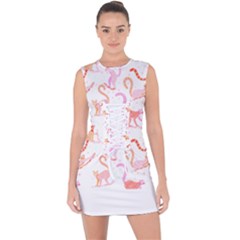 Lemur T- Shirt Lemur Pattern T- Shirt Lace Up Front Bodycon Dress by maxcute