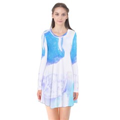 Licorice T- Shirt Blue Licorice Candy Sweets T- Shirt Long Sleeve V-neck Flare Dress by maxcute