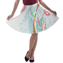 Lotus Flower T- Shirt Lotus Fantasy T- Shirt A-line Skater Skirt by maxcute