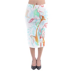 Lotus Flower T- Shirt Lotus Fantasy T- Shirt Midi Pencil Skirt by maxcute