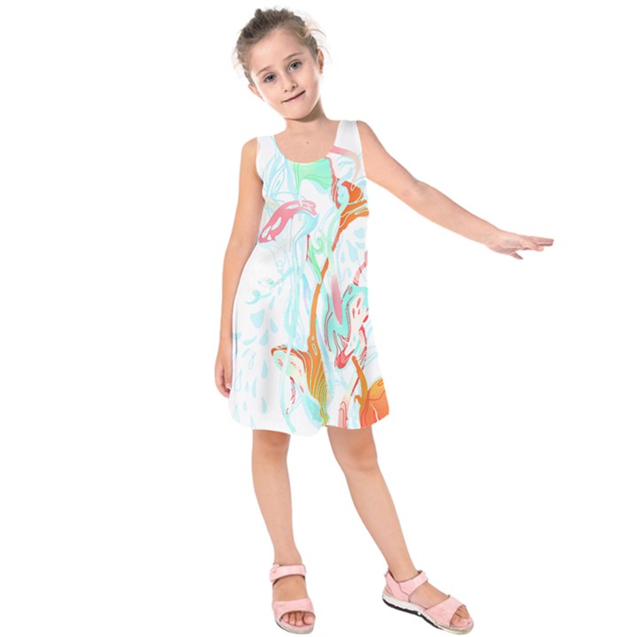 Lotus Flower T- Shirt Lotus Fantasy T- Shirt Kids  Sleeveless Dress