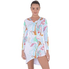 Lotus Flower T- Shirt Lotus Fantasy T- Shirt Asymmetric Cut-out Shift Dress by maxcute