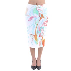 Lotus Flower T- Shirt Lotus Fantasy T- Shirt Velvet Midi Pencil Skirt by maxcute