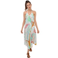 Lotus Flower T- Shirt Lotus Fantasy T- Shirt Halter Tie Back Dress  by maxcute