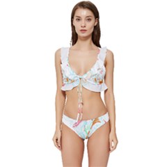 Lotus Flower T- Shirt Lotus Fantasy T- Shirt Low Cut Ruffle Edge Bikini Set