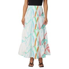 Lotus Flower T- Shirt Lotus Fantasy T- Shirt Tiered Ruffle Maxi Skirt