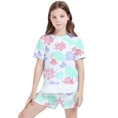 Lotus T- Shirt Lotus Love T- Shirt Kids  Tee And Sports Shorts Set by maxcute