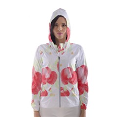 Love T- Shirt Love Garden Pattern T- Shirt Women s Hooded Windbreaker