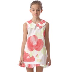 Love T- Shirt Love Garden Pattern T- Shirt Kids  Pilgrim Collar Ruffle Hem Dress