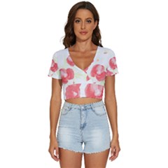 Love T- Shirt Love Garden Pattern T- Shirt V-neck Crop Top