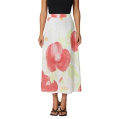 Love T- Shirt Love Garden Pattern T- Shirt Classic Midi Chiffon Skirt