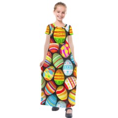 Easterbackground7 Kids  Short Sleeve Maxi Dress by NeiceeBeazz