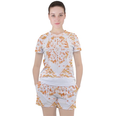 Mandala Artwork T- Shirt Mandala Etched In Granite T- Shirt Women s Tee And Shorts Set by maxcute