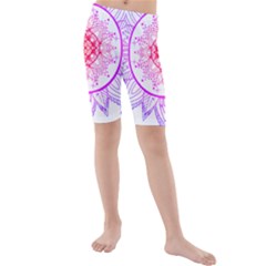 Mandala Design T- Shirttime Travel T- Shirt Kids  Mid Length Swim Shorts by maxcute