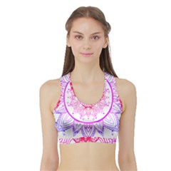 Mandala Design T- Shirttime Travel T- Shirt Sports Bra With Border by maxcute