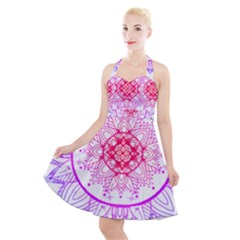 Mandala Design T- Shirttime Travel T- Shirt Halter Party Swing Dress  by maxcute