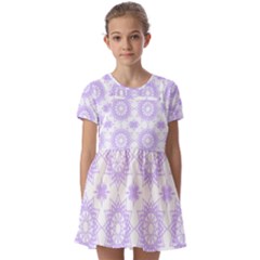 Mandala Flower Pattern T- Shirt Mandala Flower Pattern T- Shirt Kids  Short Sleeve Pinafore Style Dress