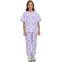 Mandala Flower Pattern T- Shirt Mandala Flower Pattern T- Shirt Kids  Tee And Pants Sports Set