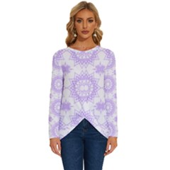 Mandala Flower Pattern T- Shirt Mandala Flower Pattern T- Shirt Long Sleeve Crew Neck Pullover Top