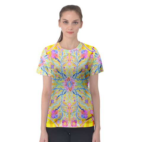 Mandala T- Shirt Block Lotus T- Shirt Women s Sport Mesh Tee by maxcute