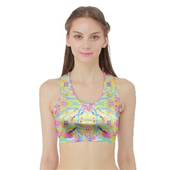 Mandala T- Shirt Block Lotus T- Shirt Sports Bra With Border by maxcute