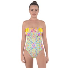 Mandala T- Shirt Block Lotus T- Shirt Tie Back One Piece Swimsuit by maxcute