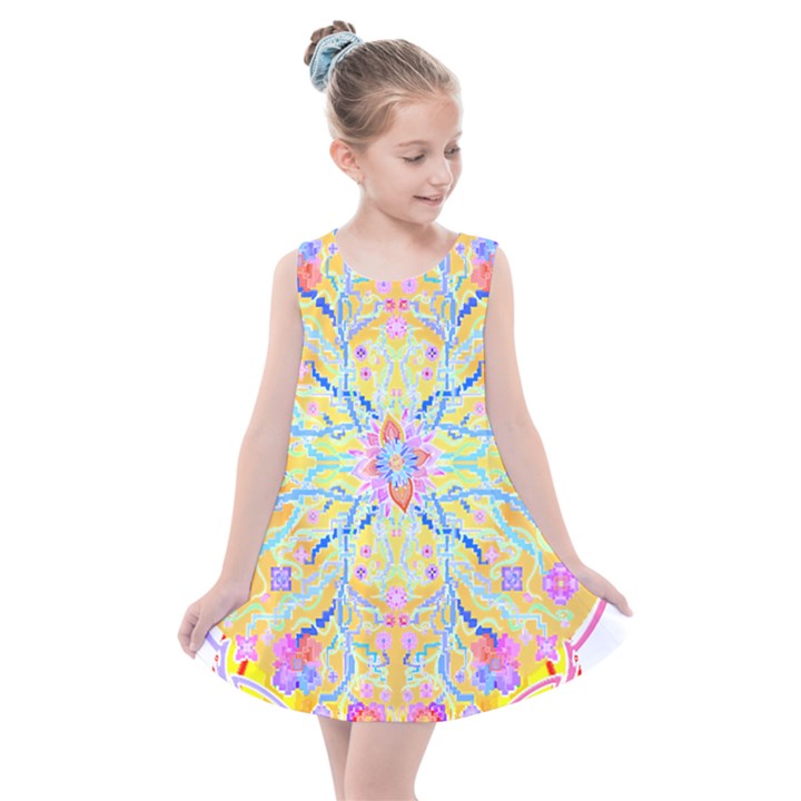 Mandala T- Shirt Block Lotus T- Shirt Kids  Summer Dress